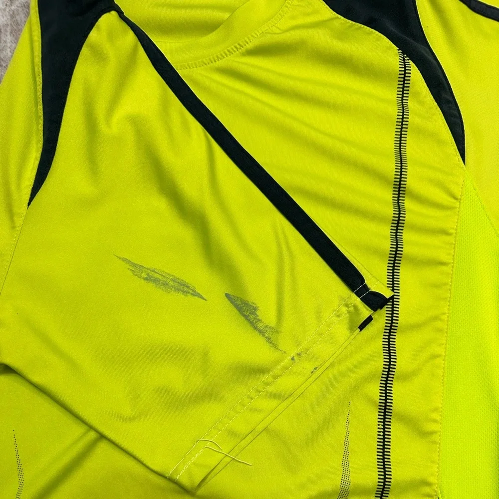 Adidas Cycling Jersey Mens Medium Hi Vis Yellow Performance Bike Shirt